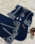 Blue Aari Embroidered Women's 3Pcs Suit Set