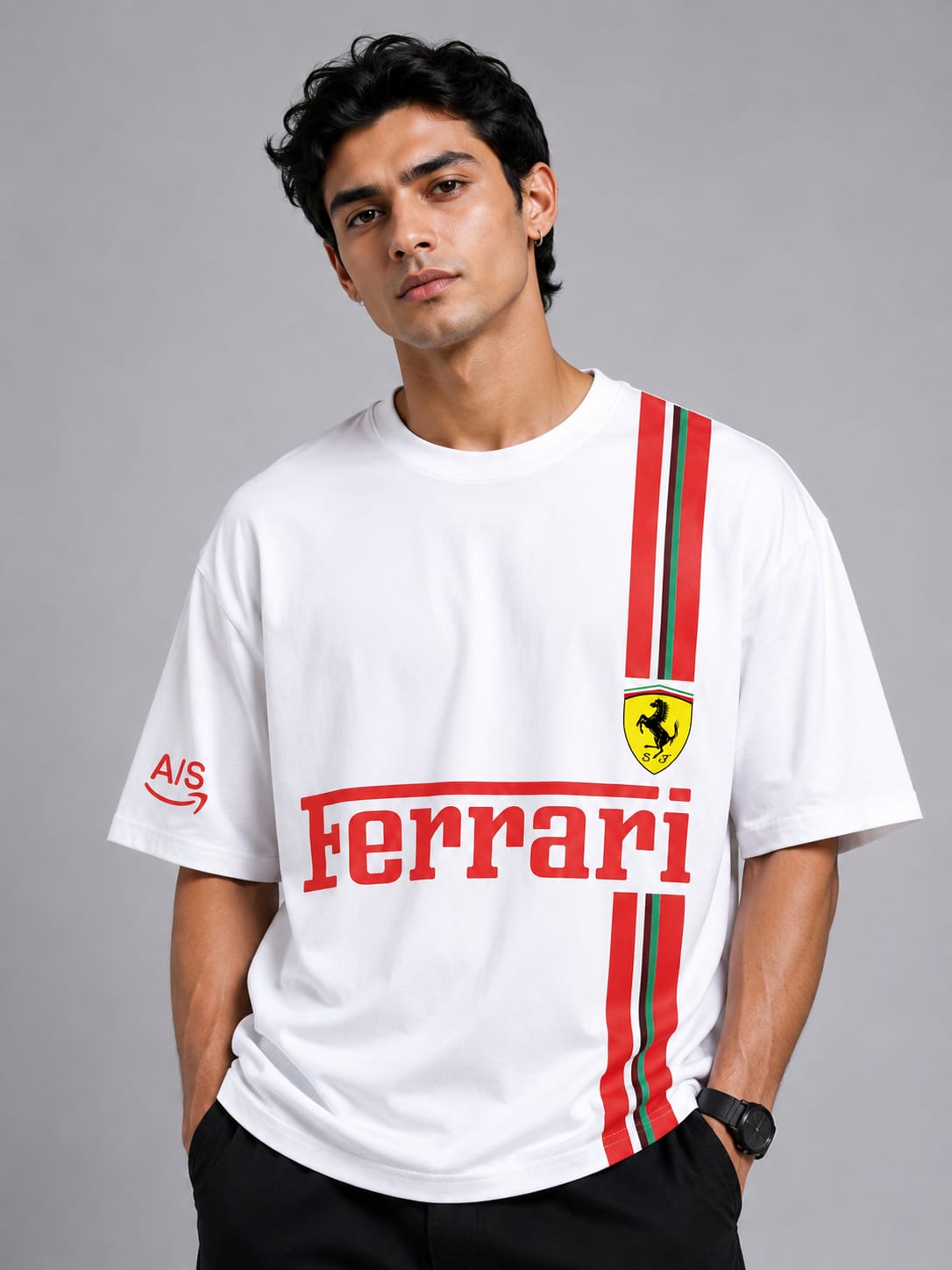 Premium Ferrari Inspired Oversized T-Shirt – Luxury Streetwear Racing Edition ( FKSM D 06 )